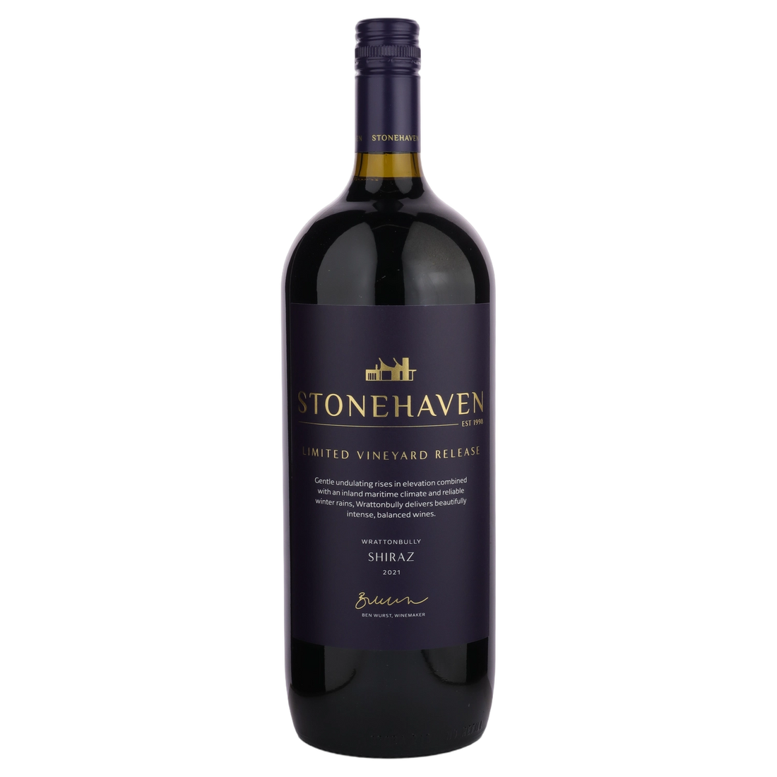 A bottle of Stonehaven Limited Release Wrattonbully Shiraz 2021 Magnum 1500ml Red Wine