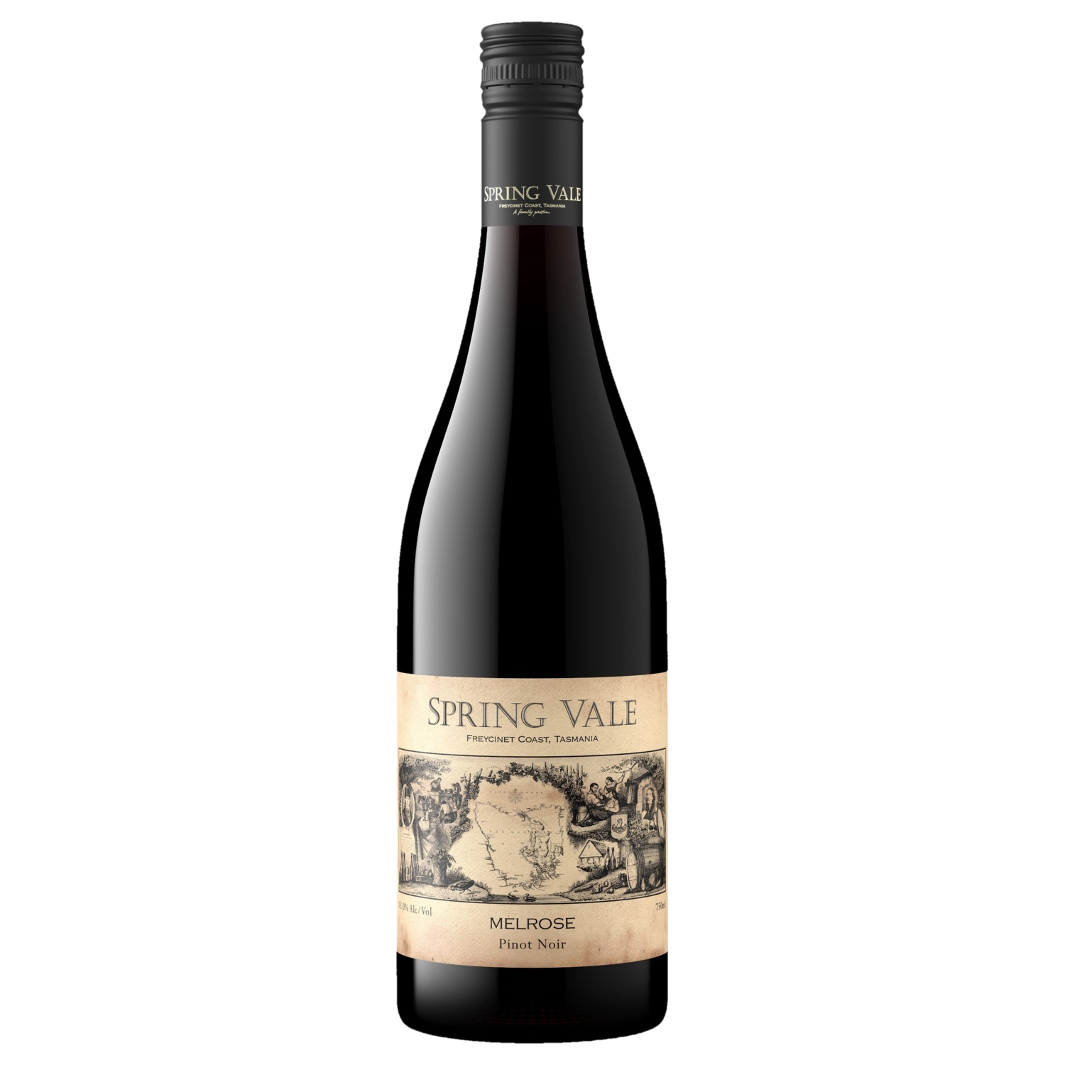 A bottle of 2025 Spring Vale Melrose Pinot Noir 750ml Red Wine