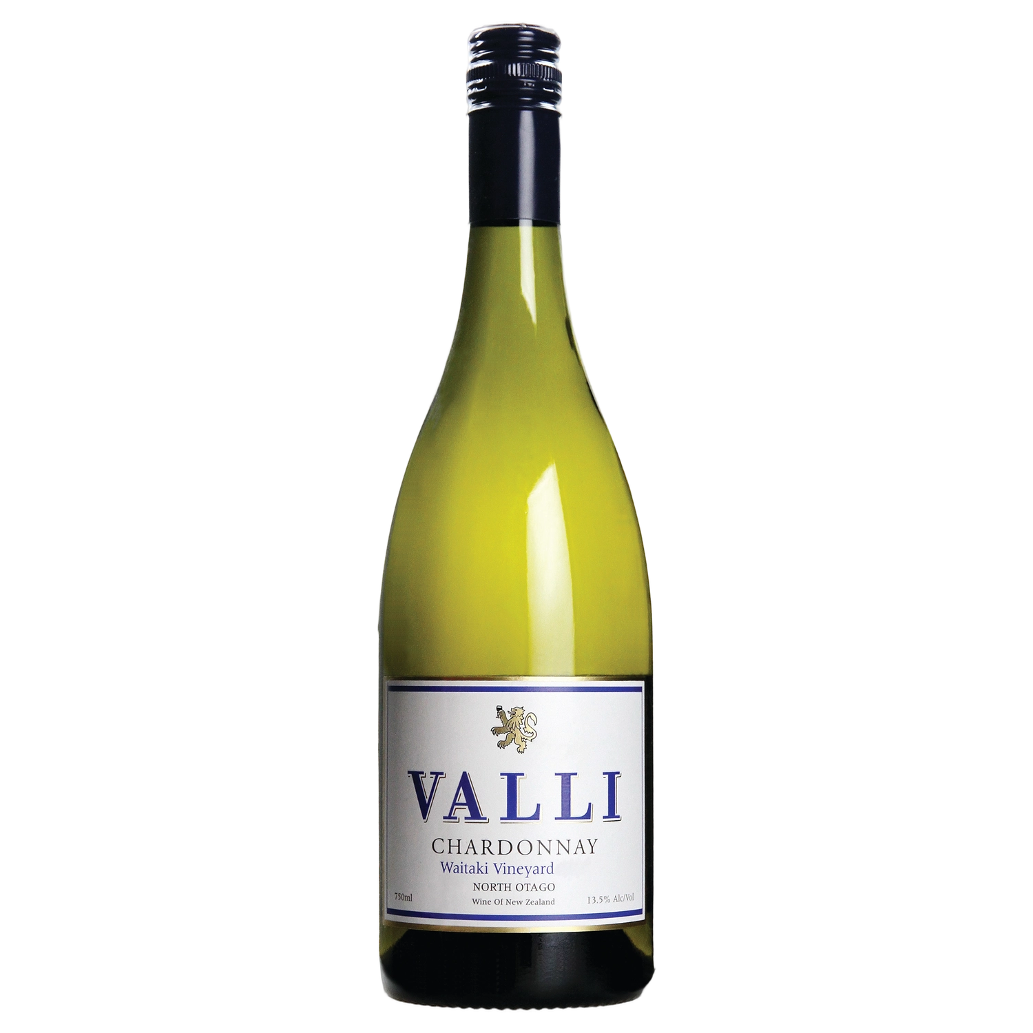 A bottle of 2022 Valli Vineyards Waitaki Vineyard Chardonnay 750ml White Wine