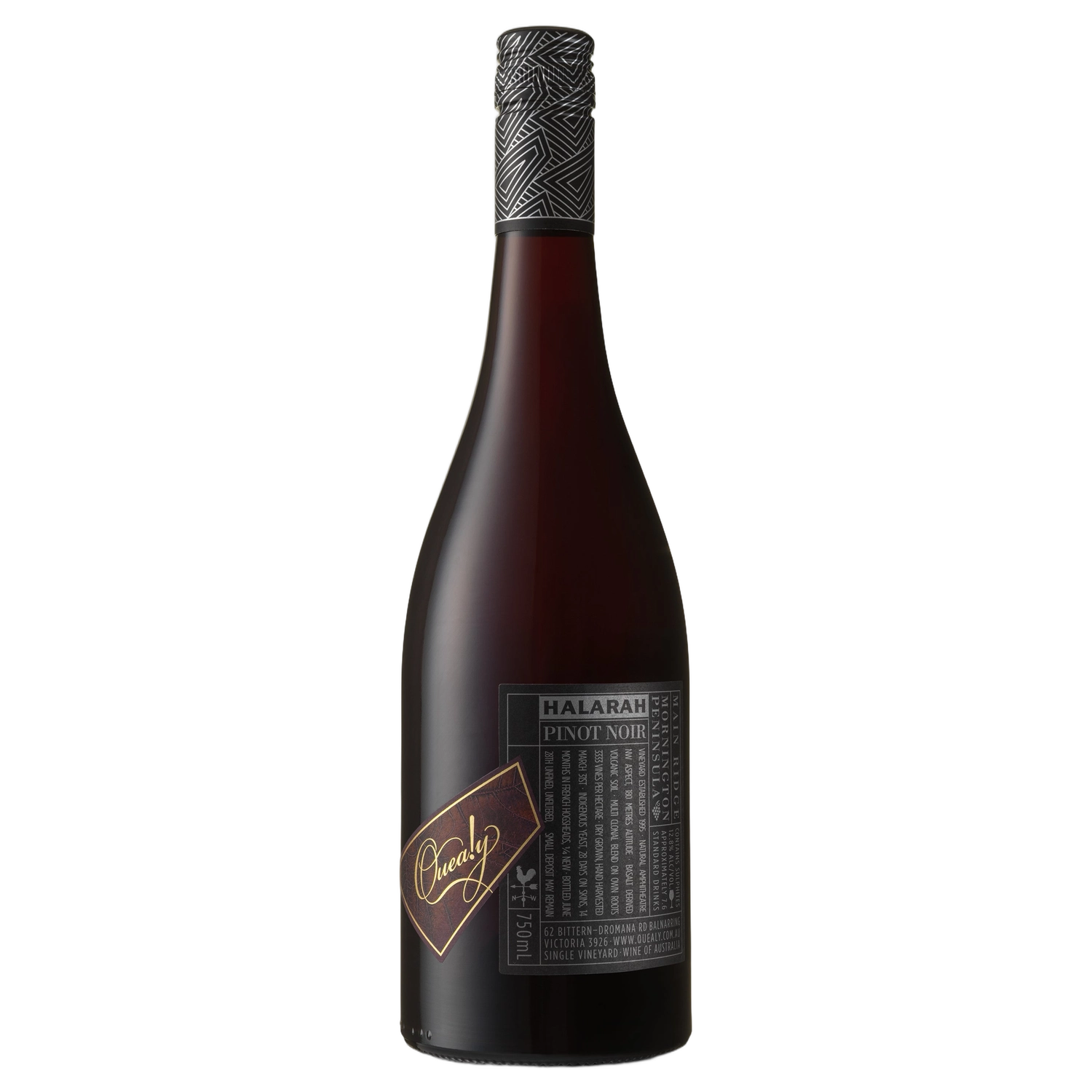 A bottle of 2024 Quealy Halarah Pinot Noir 750ml Red Wine