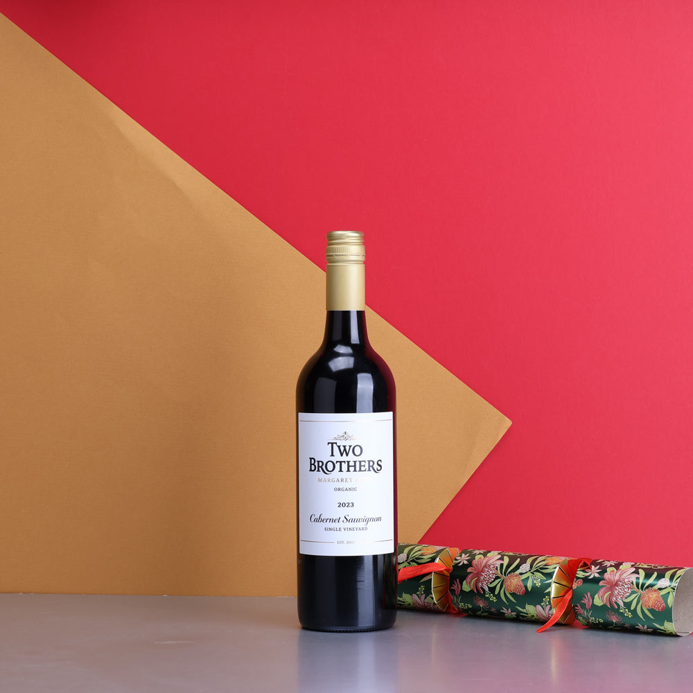 A bottle of Two Brothers Organic Margaret River Cabernet 2023 (Best in Collective Finalist) 750ml Red Wine
