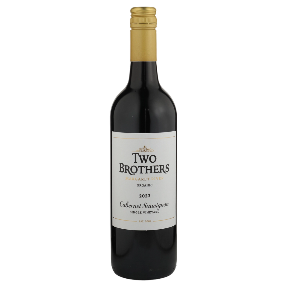 A bottle of Two Brothers Organic Margaret River Cabernet 2023 750ml Red Wine