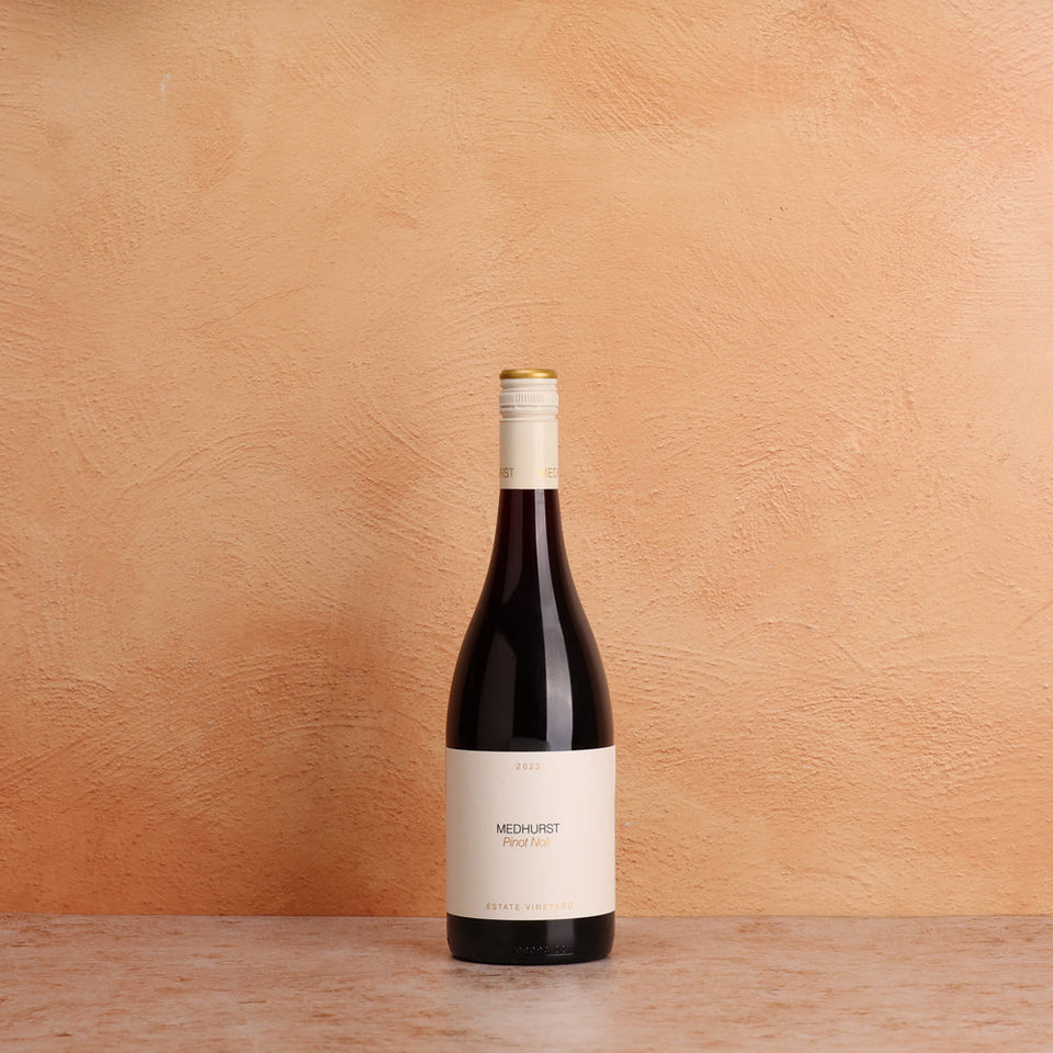 A bottle of Medhurst Estate Pinot Noir 2023 750ml Red Wine