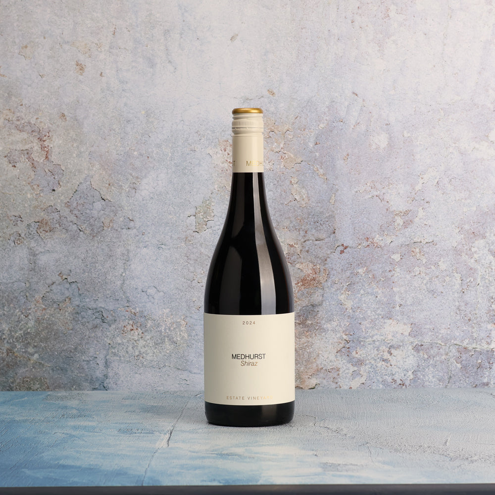 A bottle of 2024 Medhurst Estate Vineyard Shiraz 750ml Red Wine