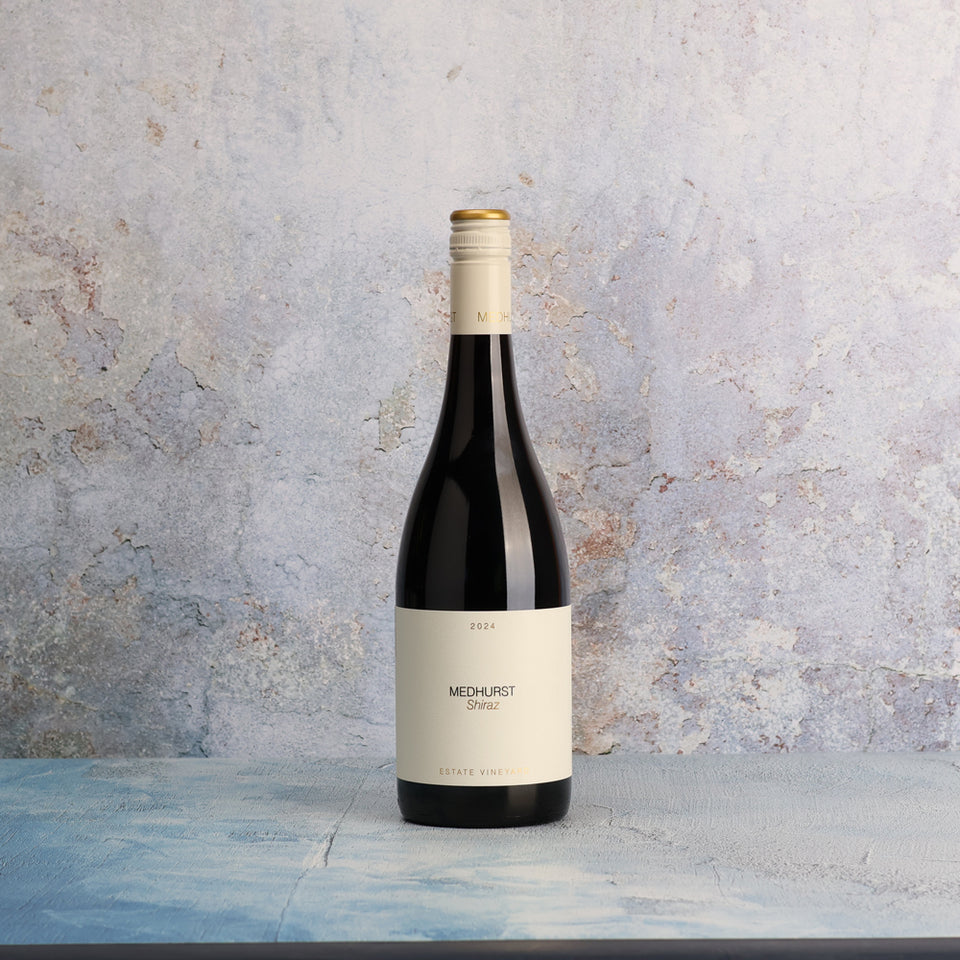 A bottle of 2024 Medhurst Estate Vineyard Shiraz 750ml Red Wine
