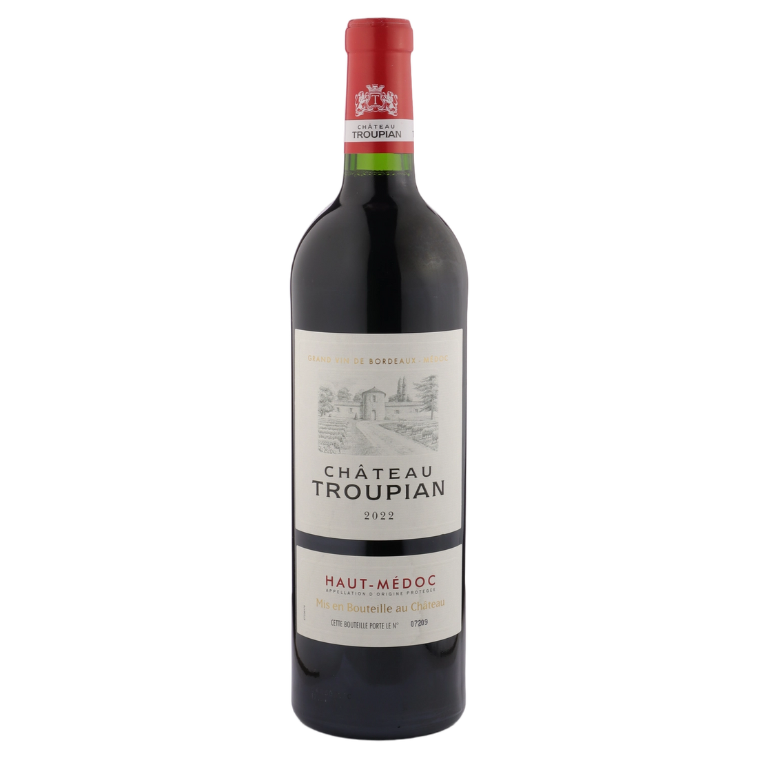 A bottle of Chateau Troupian Haut-Medoc 2022 750ml Red Wine