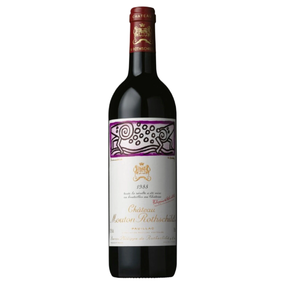 A bottle of 1988 Chateau Mouton Rothschild 750ml Red Wine