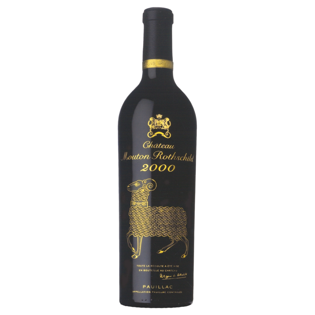 A bottle of 2000 Chateau Mouton Rothschild 750ml Red Wine