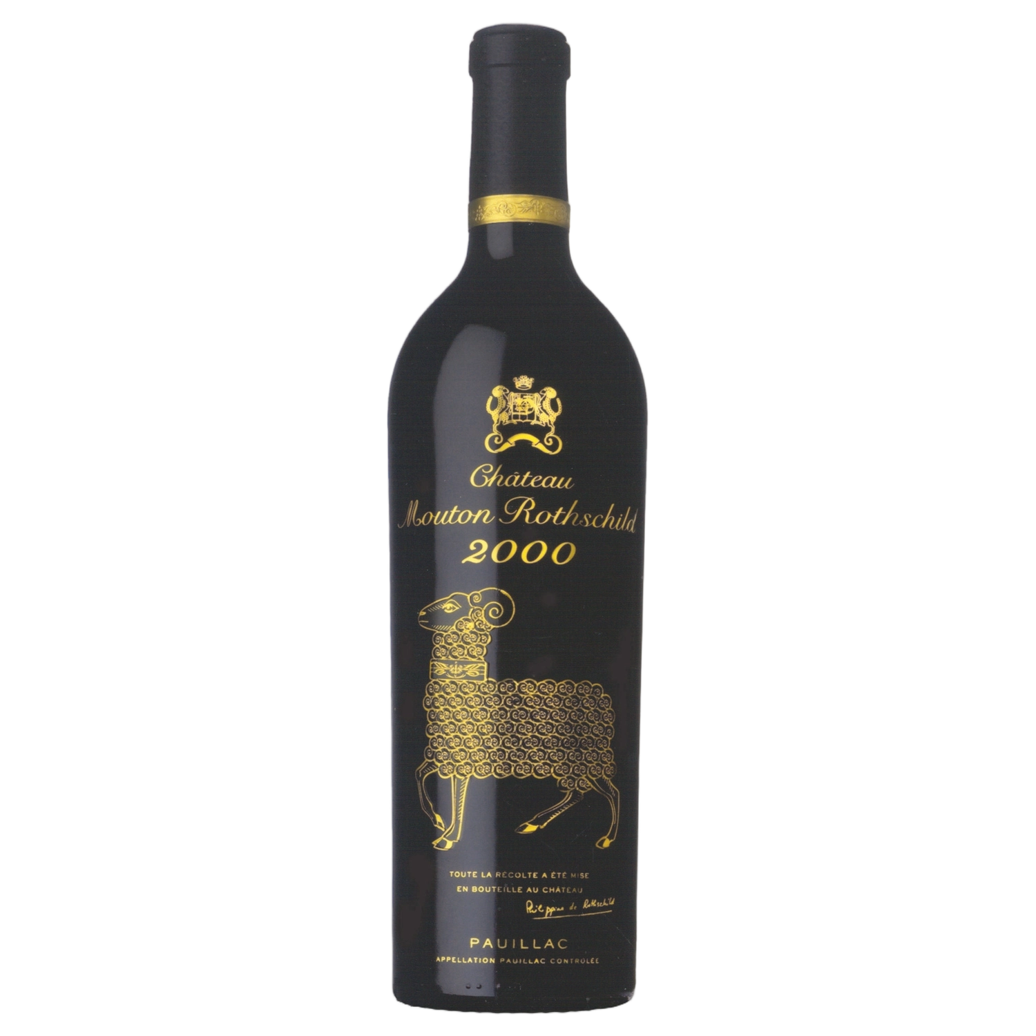 A bottle of 2000 Chateau Mouton Rothschild 750ml Red Wine