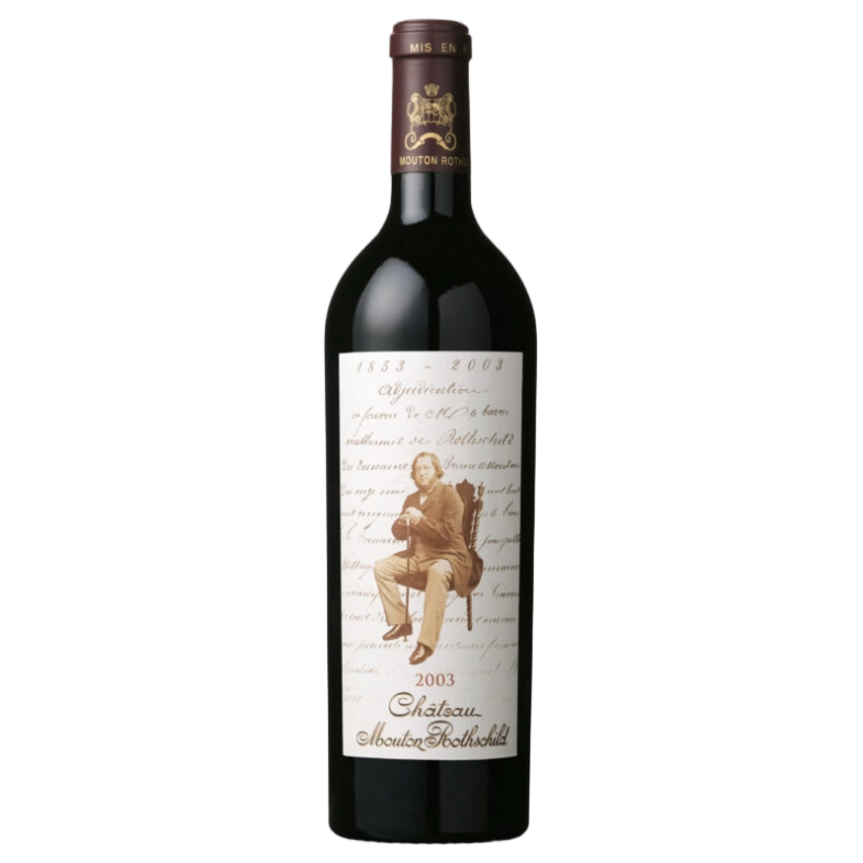 A bottle of 2003 Chateau Mouton Rothschild 1500ml Red Wine