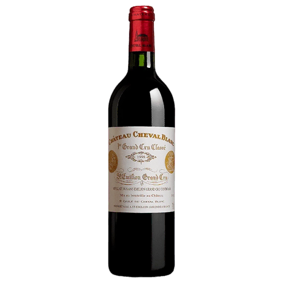 A bottle of 1998 Chateau Cheval Blanc 750ml Red Wine