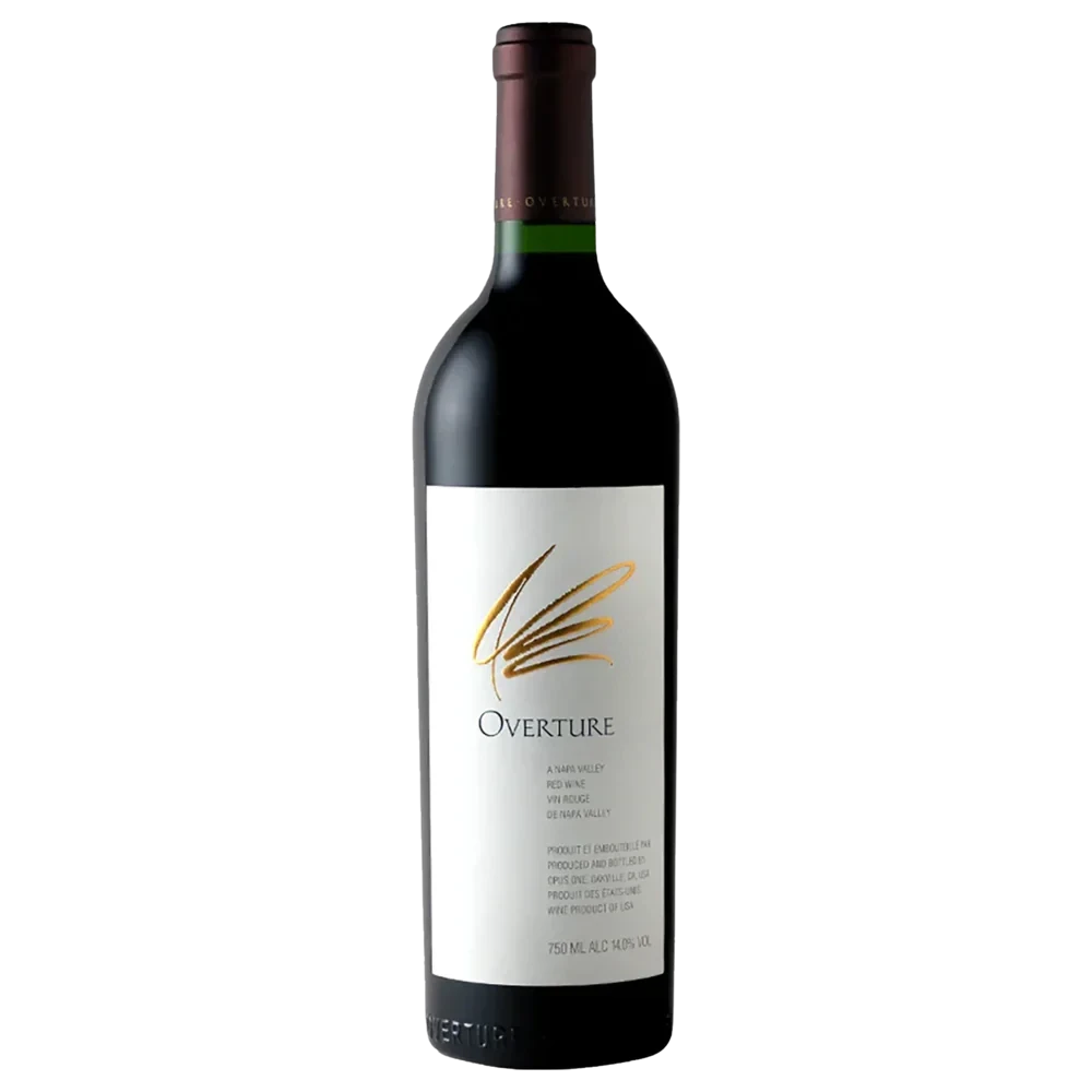 A bottle of 2022 Overture 750ml Red Wine