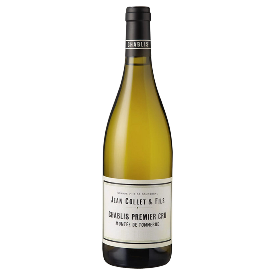 A bottle of 2023 Domaine Jean Collet Chablis 1er Cru Montee de Tonnerre 750ml White Wine