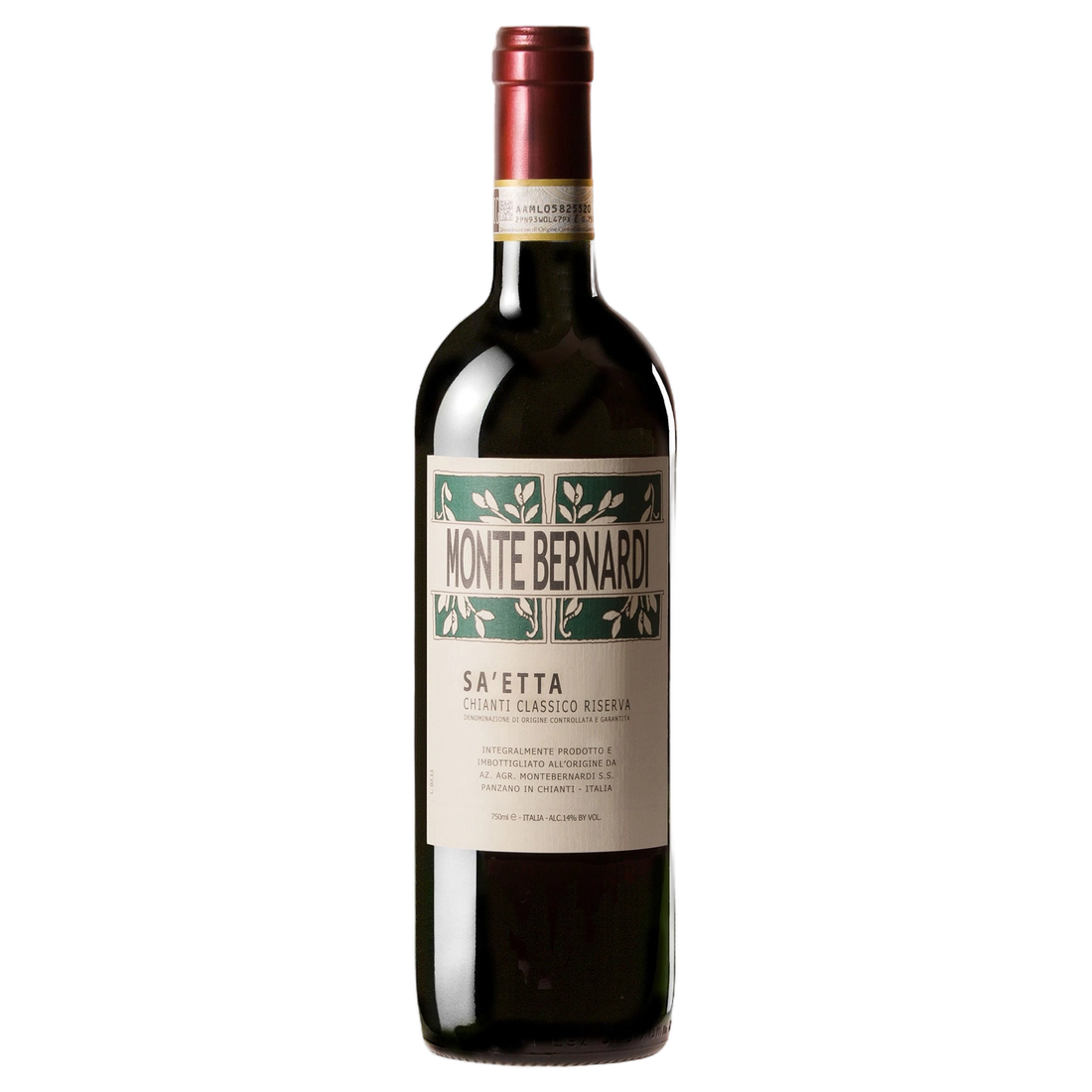 A bottle of 2021 Monte Bernardi SA'ETTA Chianti Classico Riserva DOCG 750ml Red Wine