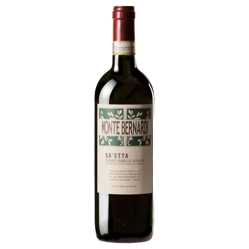 A bottle of 2021 Monte Bernardi SA'ETTA Chianti Classico Riserva DOCG 750ml Red Wine