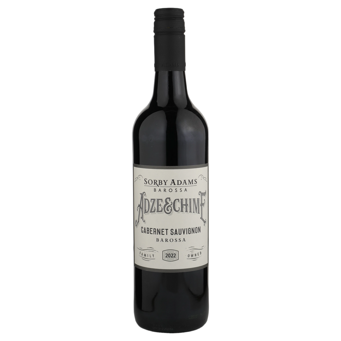 A bottle of 2022 Sorby Adams Adze & Chime Barossa Cabernet Sauvignon 750ml Red Wine