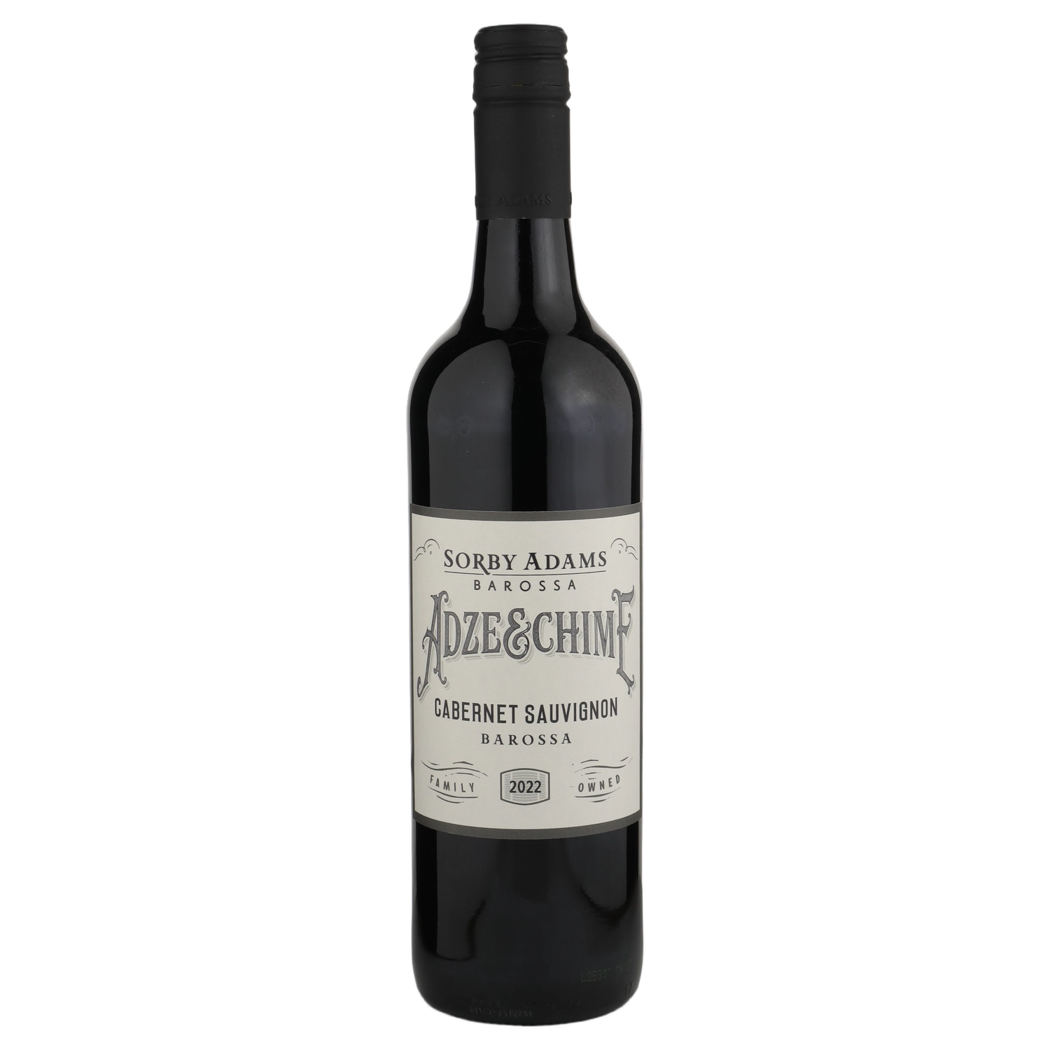 A bottle of 2022 Sorby Adams Adze & Chime Barossa Cabernet Sauvignon 750ml Red Wine