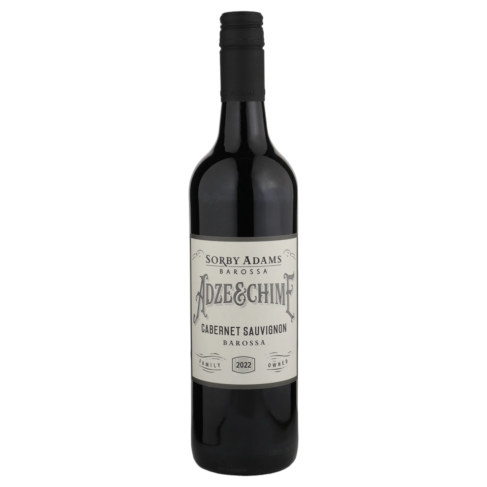 A bottle of 2022 Sorby Adams Adze & Chime Barossa Cabernet Sauvignon 750ml Red Wine