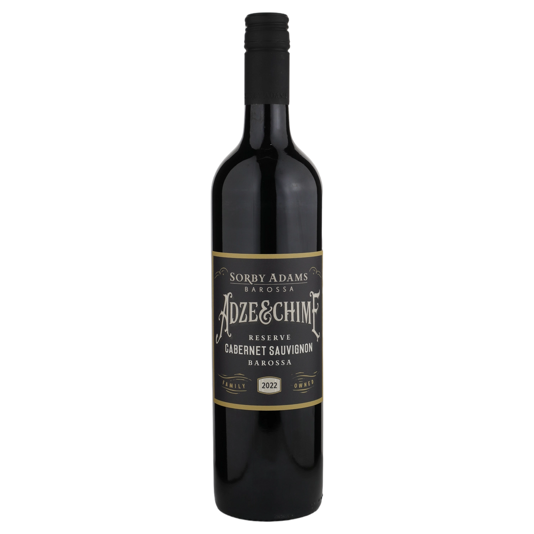 A bottle of 2022 Sorby Adams Adze & Chime Barossa Reserve Cabernet Sauvignon 750ml Red Wine