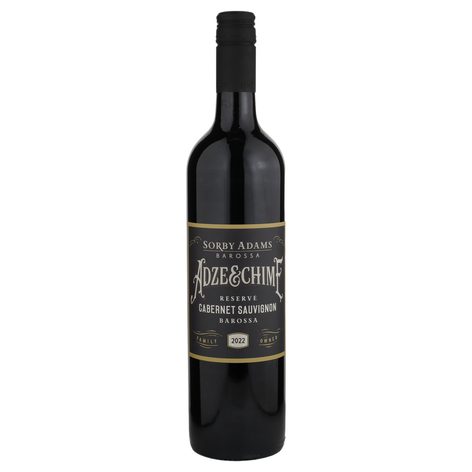 A bottle of 2022 Sorby Adams Adze & Chime Barossa Reserve Cabernet Sauvignon 750ml Red Wine