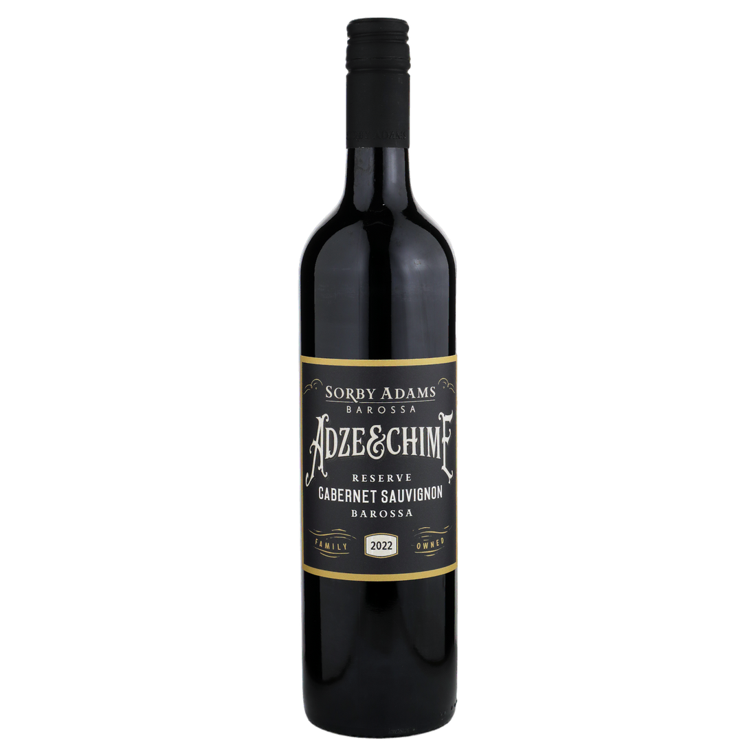 A bottle of Sorby Adams Adze & Chime Barossa Reserve Cabernet Sauvignon 2022 750ml Red Wine