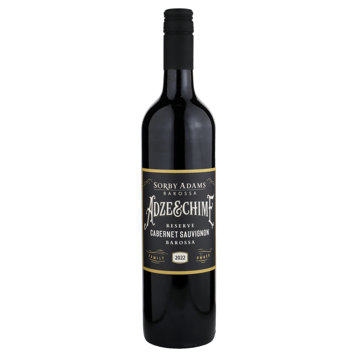 A bottle of Sorby Adams Adze & Chime Barossa Reserve Cabernet Sauvignon 2022 750ml Red Wine