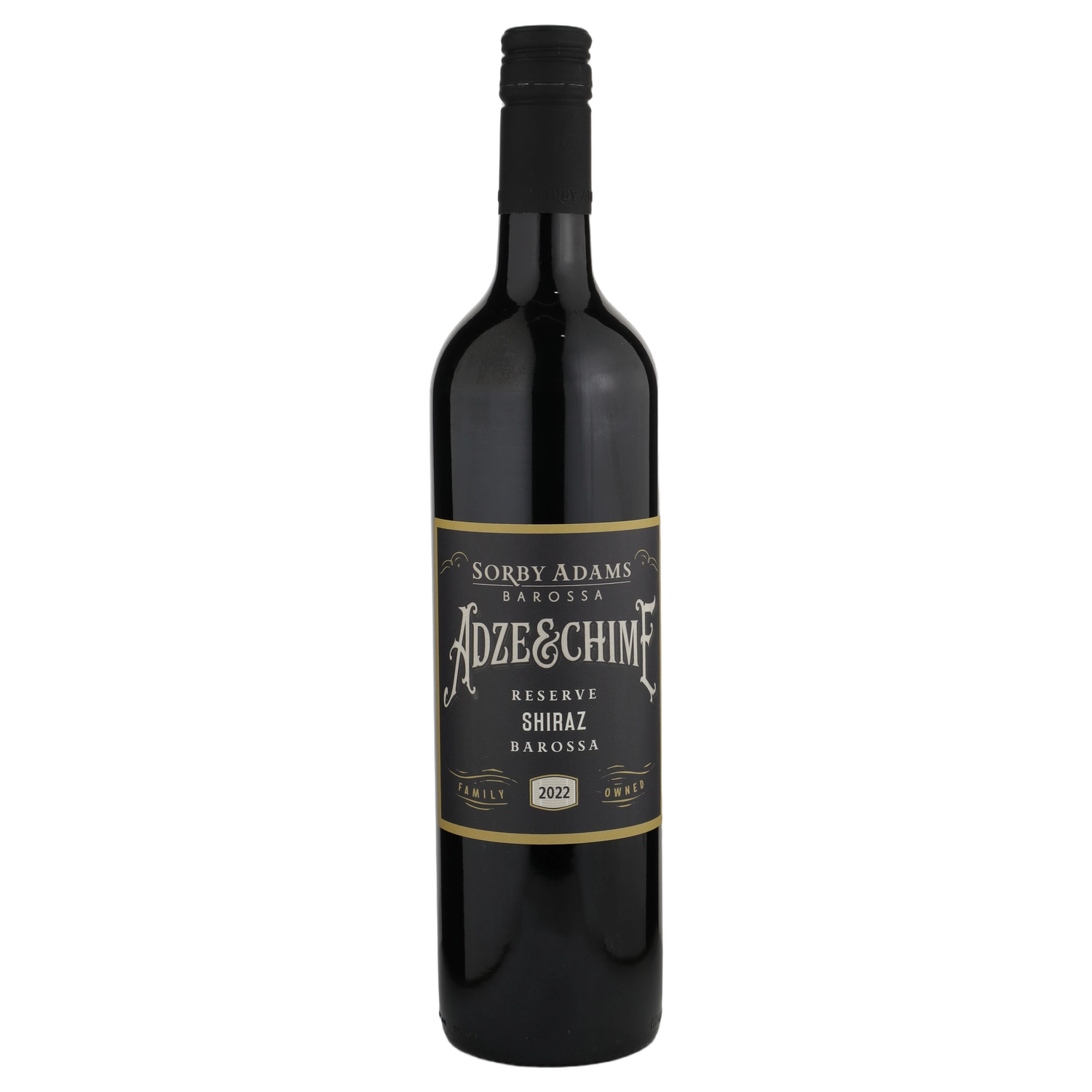 A bottle of 2022 Sorby Adams Adze & Chime Barossa Reserve Shiraz 750ml Red Wine
