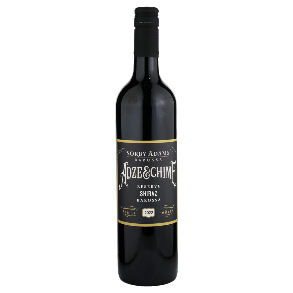A bottle of Sorby Adams Adze & Chime Barossa Reserve Shiraz  2022 750ml Red Wine