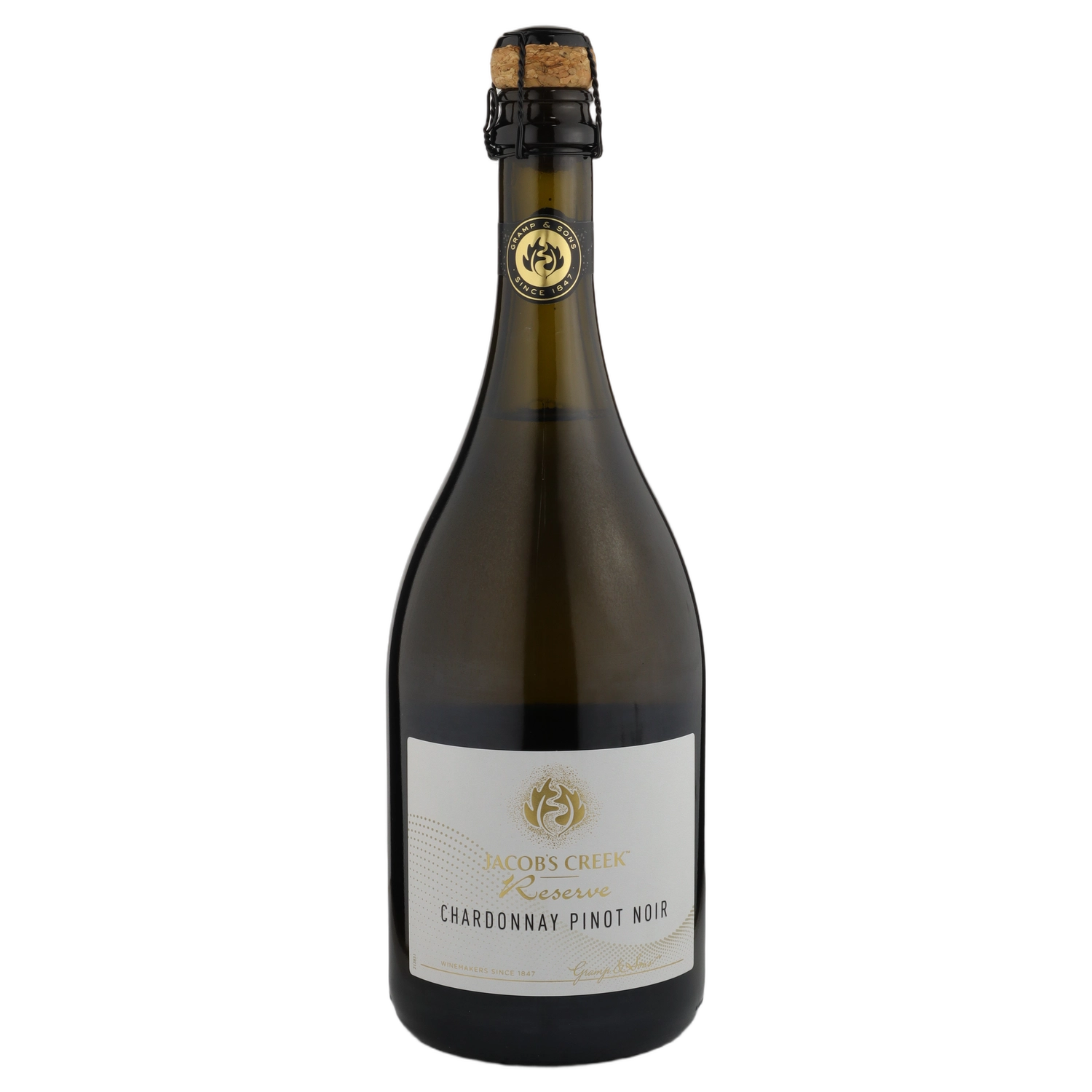 A bottle of NV JC Reserve Sparkling Chardonnay Pinot Noir 750ml Sparkling Wine
