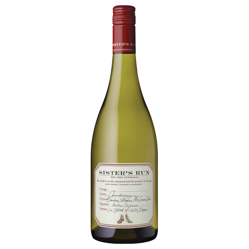 A bottle of 2024 Sister's Run Sunday Slippers Chardonnay 750ml White Wine