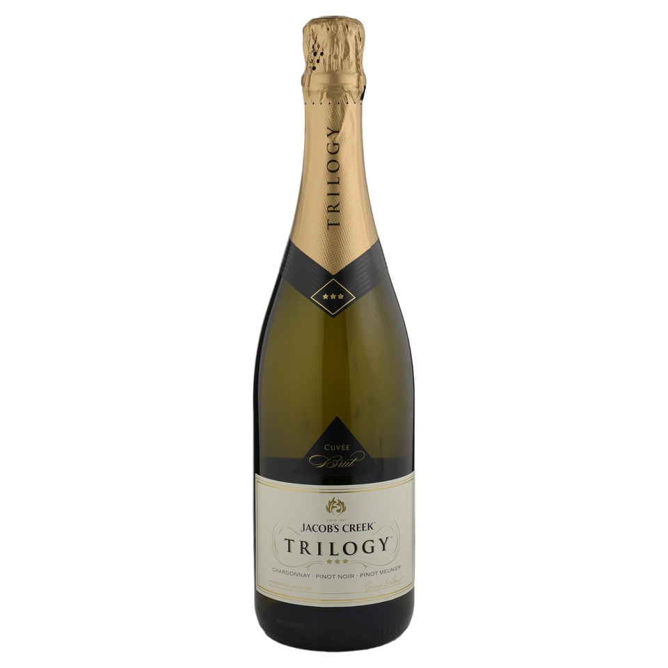 A bottle of NV Jacobs Creek  Trilogy Sparkling White 750ml Sparkling Wine