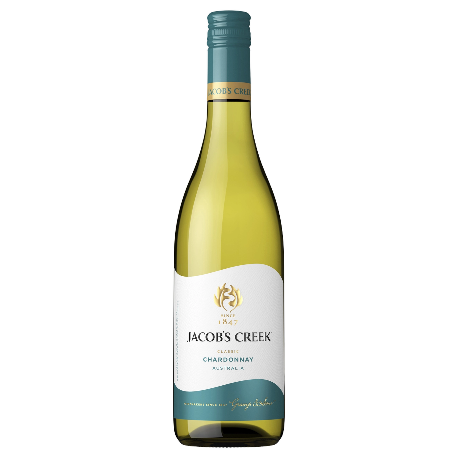 A bottle of 2024 Jacobs Creek Classic Chardonnay 750ml White Wine