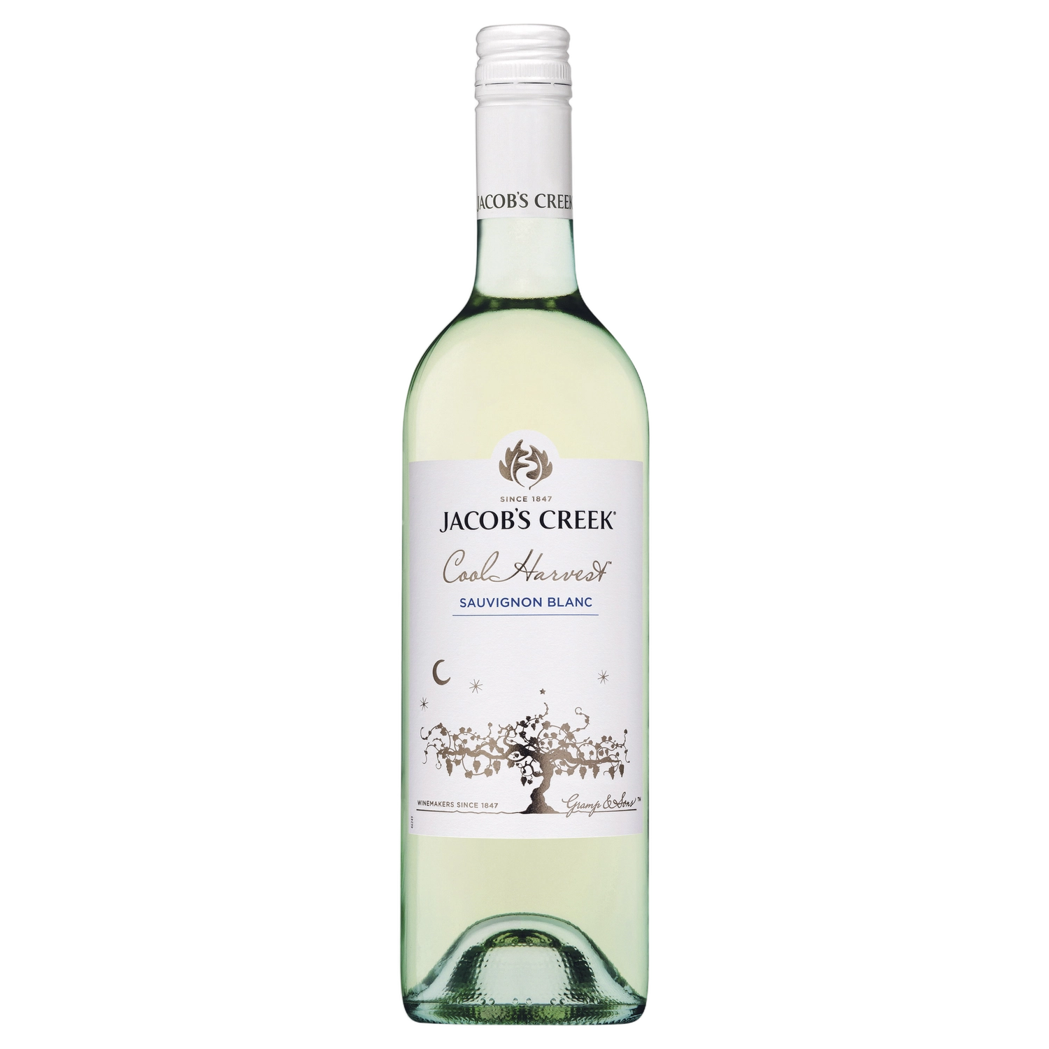 A bottle of 2025 Jacobs Creek Cool Harvest Sauvignon Blanc 750ml White Wine