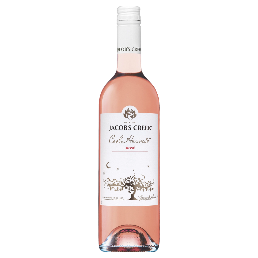 A bottle of 2025 Jacobs Creek Cool Harvest Rose 750ml Rose Wine