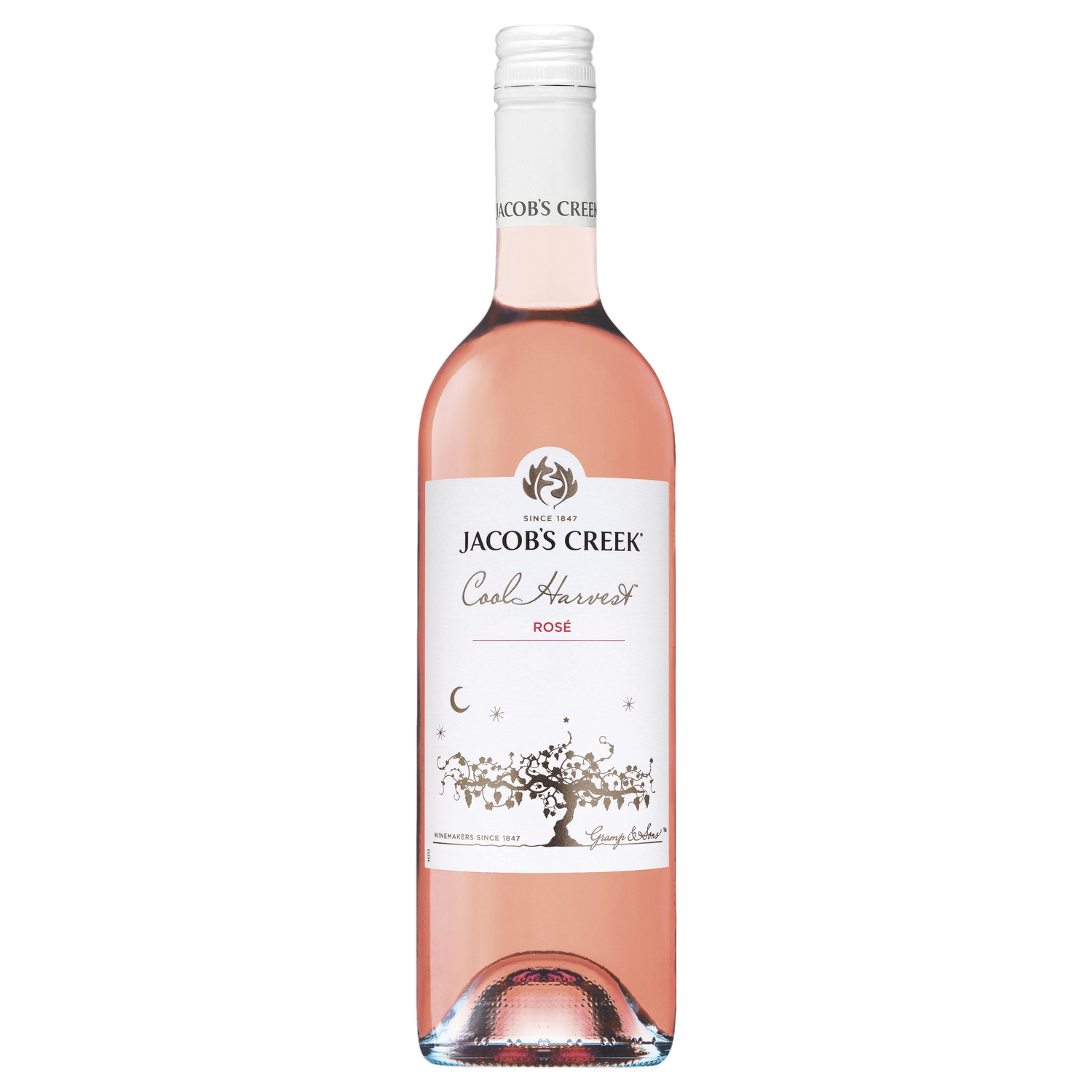 A bottle of 2025 Jacobs Creek Cool Harvest Rose 750ml Rose Wine