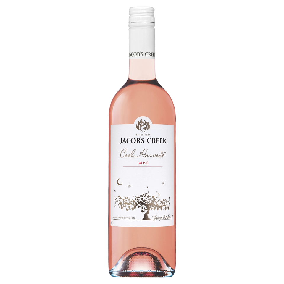 A bottle of 2025 Jacobs Creek Cool Harvest Rose 750ml Rose Wine