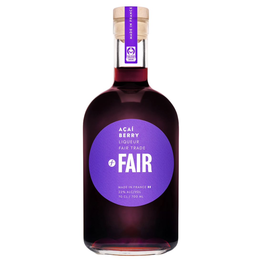 A bottle of FAIR Acai Liqueur 700ml