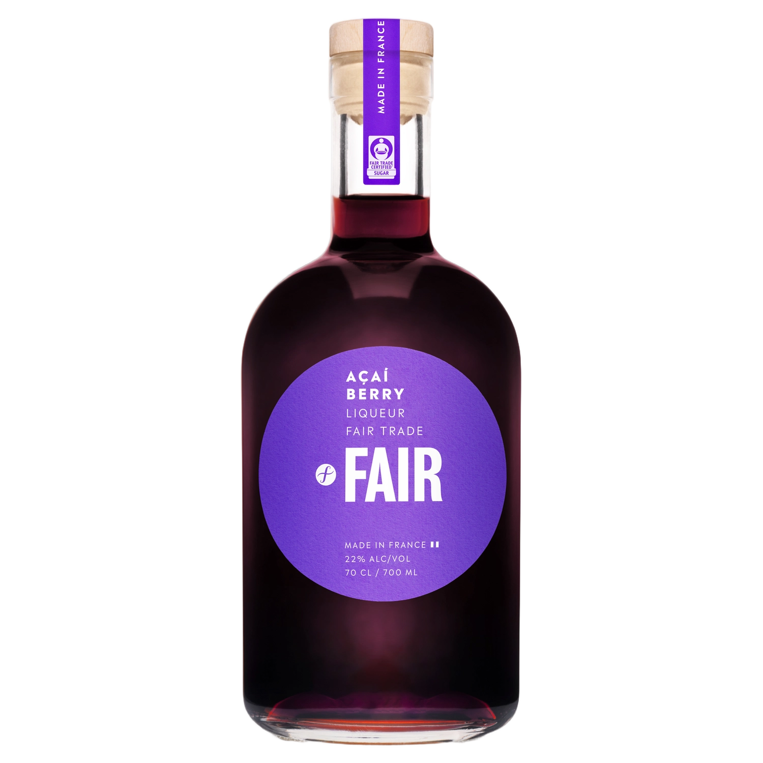 A bottle of FAIR Acai Liqueur 700ml
