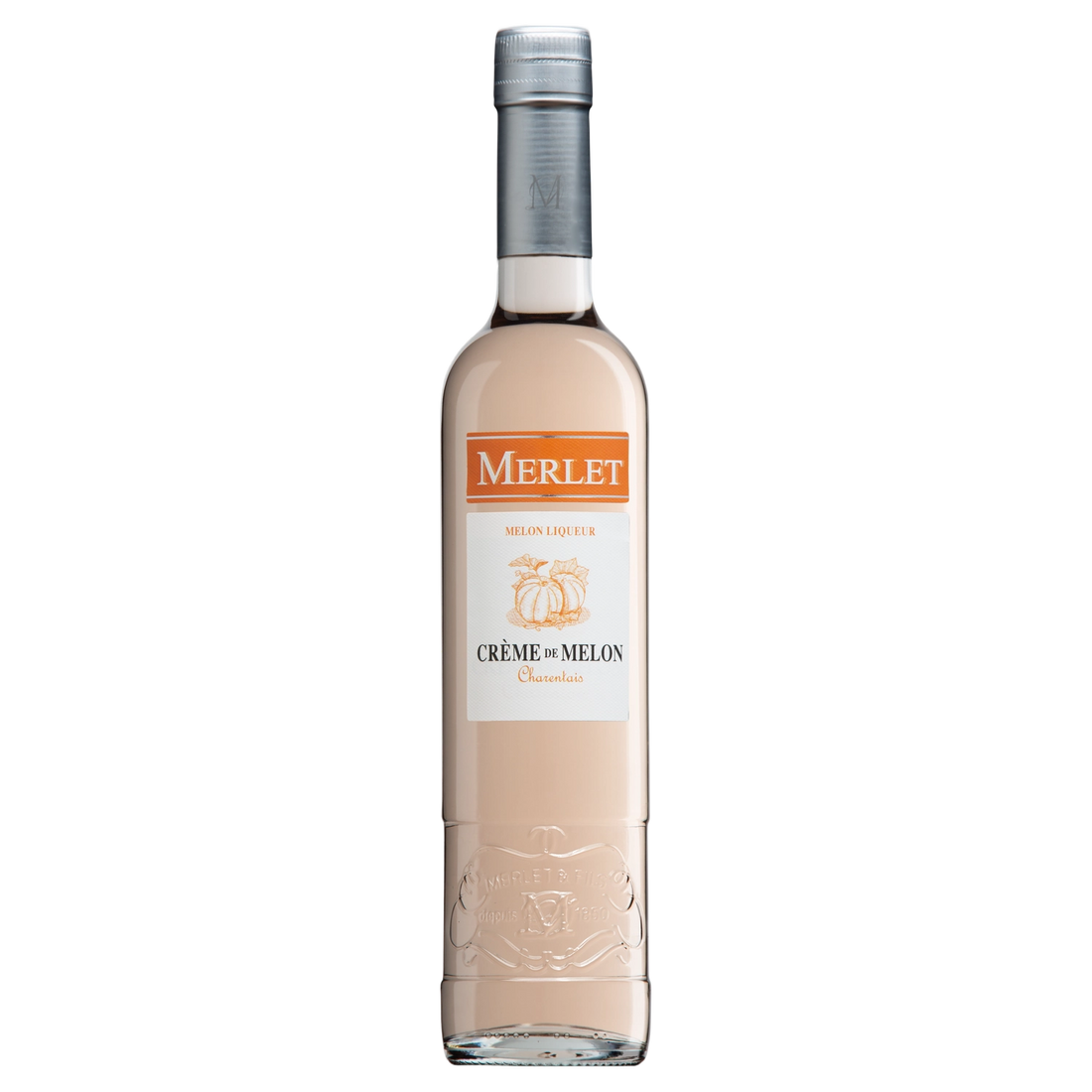 A bottle of Merlet Creme de Melon Rockmelon Liqueur 500ml