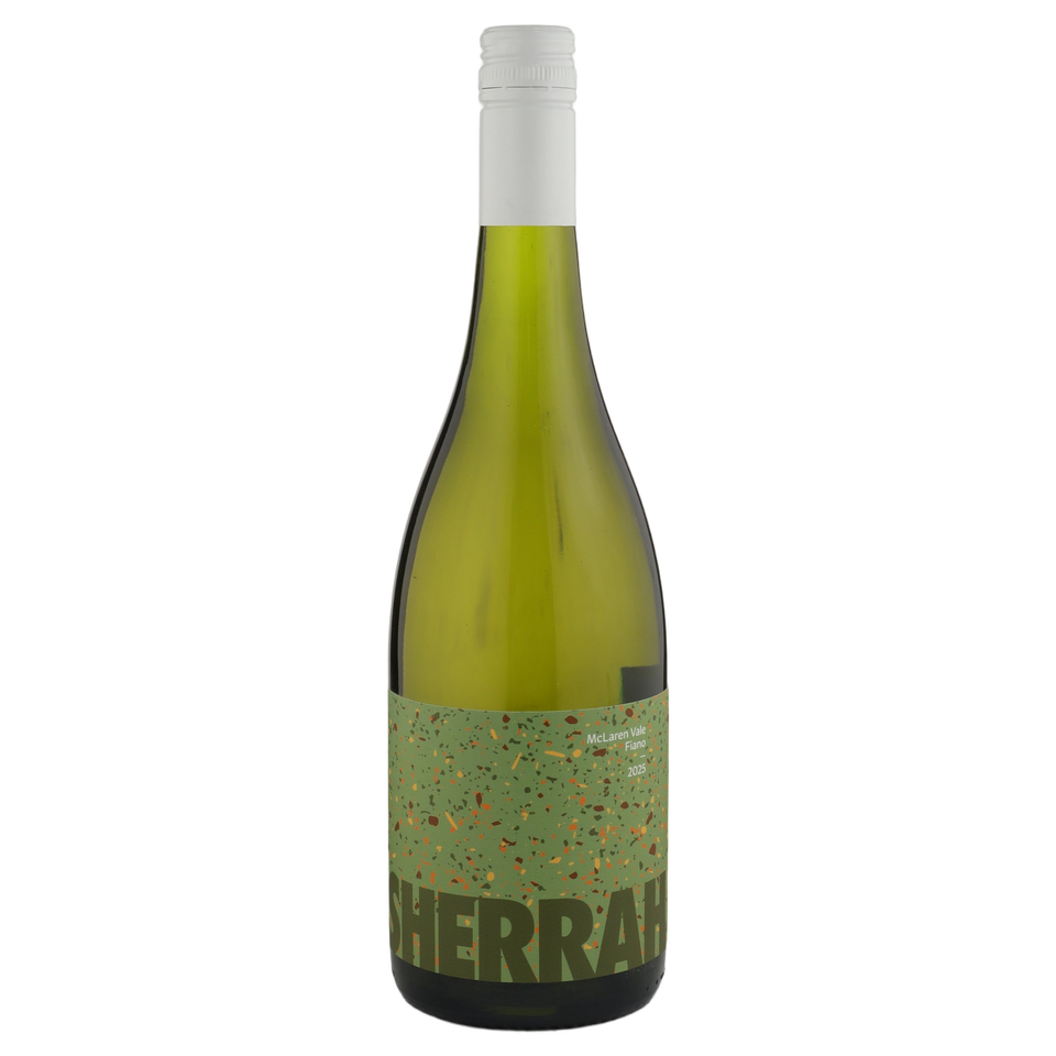 A bottle of 2025 Sherrah Fiano 750ml White Wine