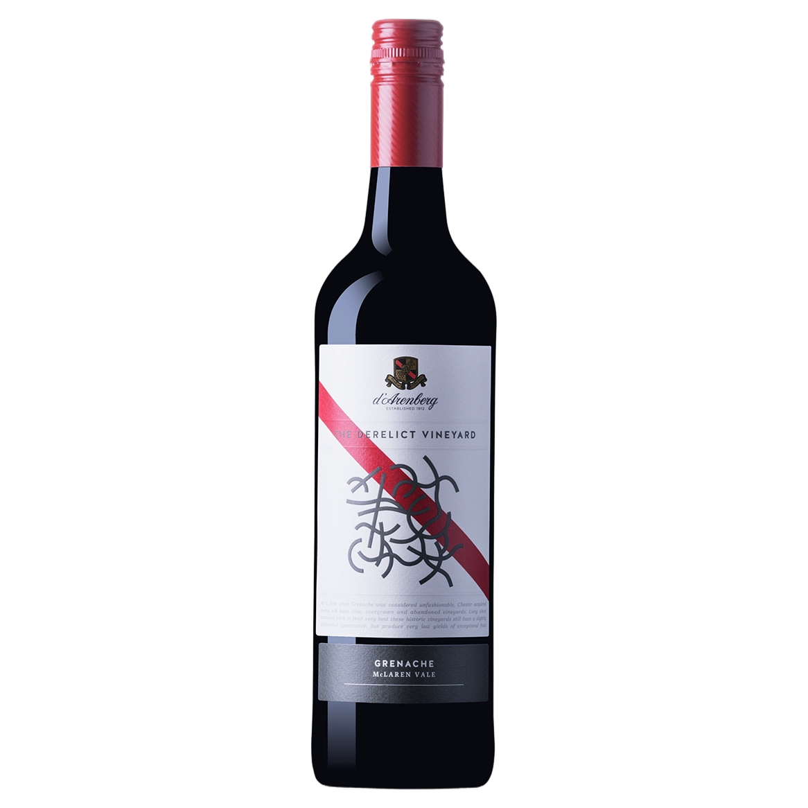 A bottle of 2020 d'Arenberg The Derelict Vineyard Grenache 750ml Red Wine