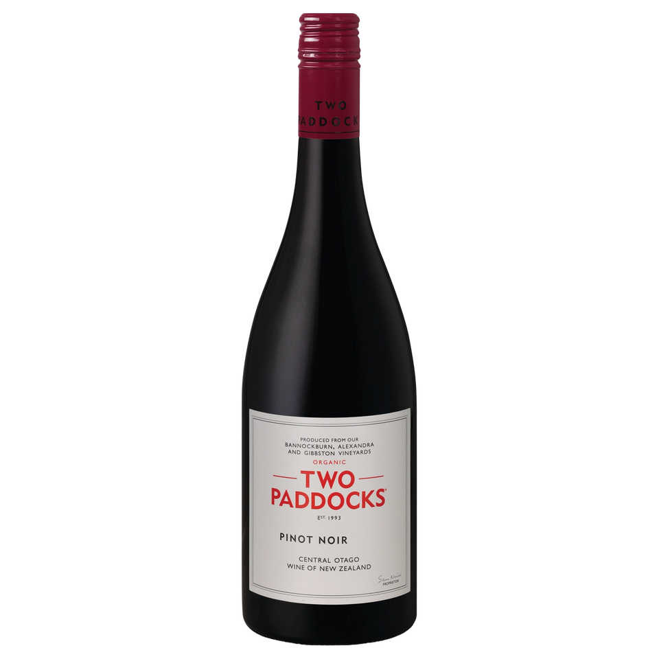 A bottle of 2024 Two Paddocks Pinot Noir 750ml Red Wine
