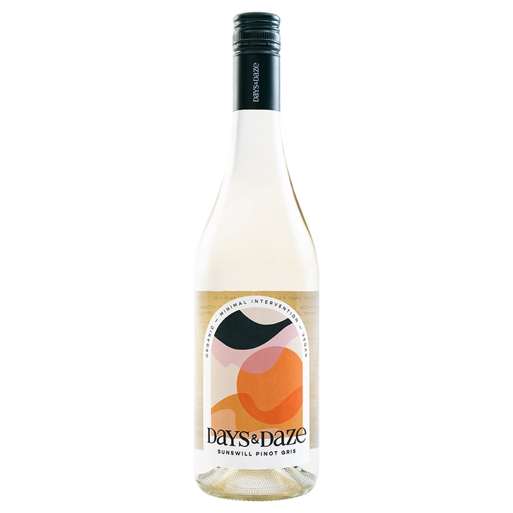 A bottle of 2025 Days & Daze Sunswill Organic Pinot Gris 750ml White Wine