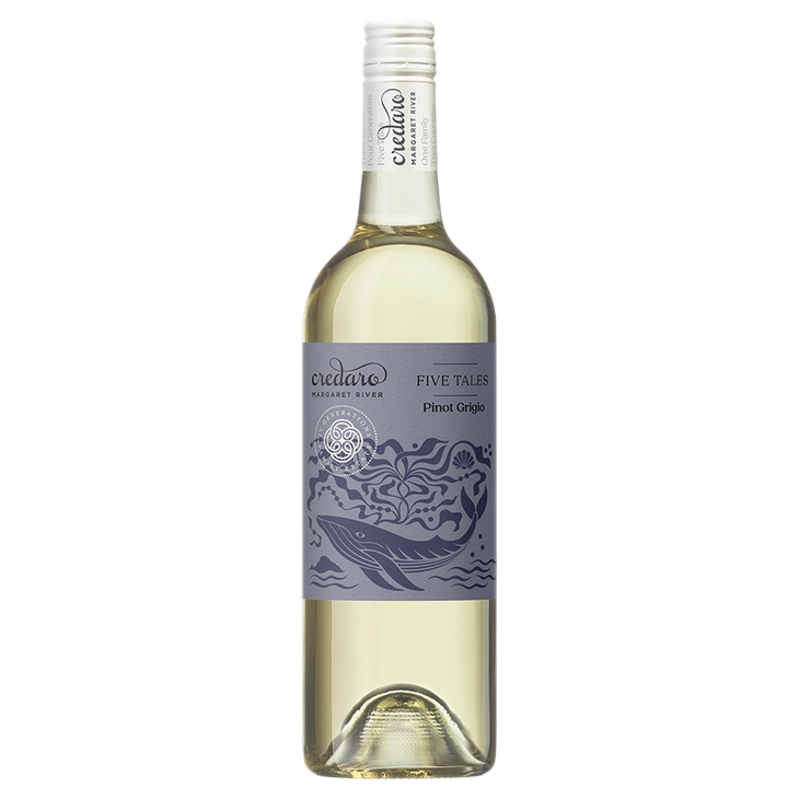 A bottle of 2025 Credaro Five Tales Pinot Grigio 750ml White Wine
