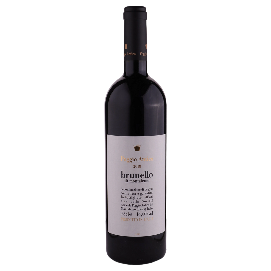 A bottle of 2018 Poggio Antico Brunello di Montalcino DOCG 750ml Red Wine
