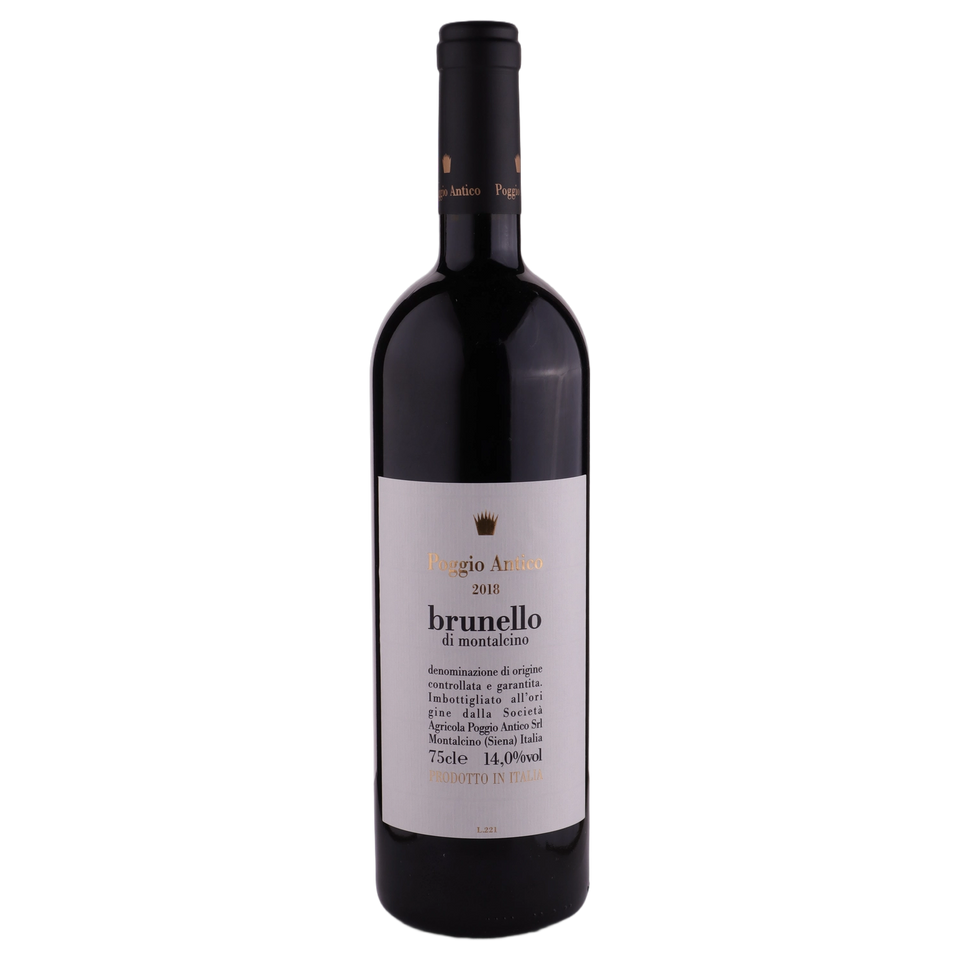 A bottle of 2018 Poggio Antico Brunello di Montalcino DOCG 750ml Red Wine