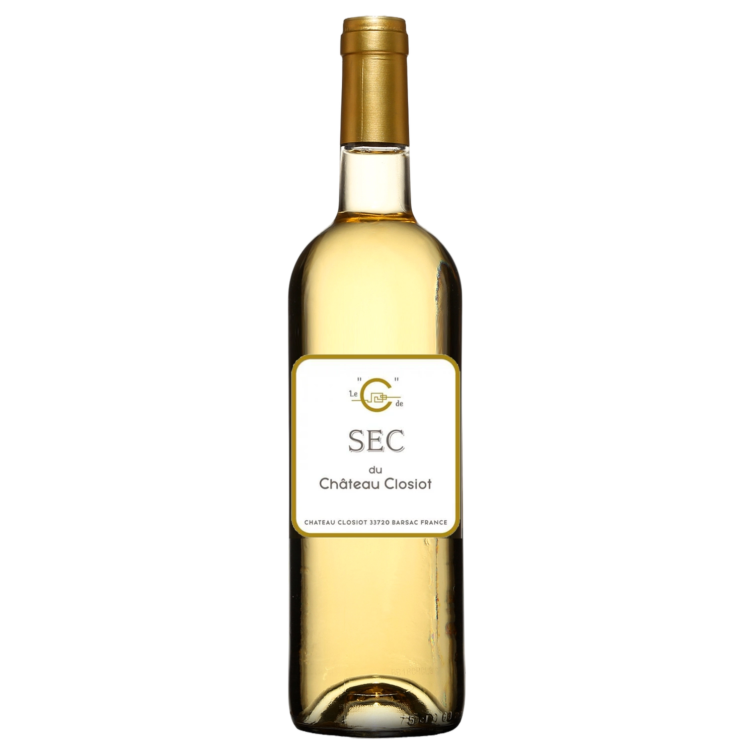 A bottle of 2024 Château Closiot 'Le C de Sec' Bordeaux Blanc 750ml White Wine