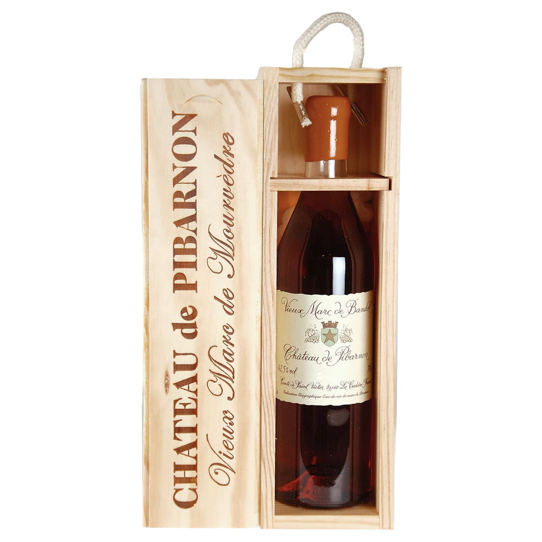 A bottle of Château De Pibarnon Marc 1998 700ml