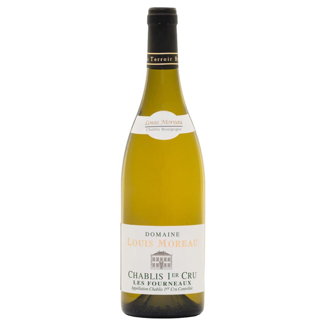 A bottle of 2023 Louis Moreau Chablis 1er Cru Les Fourneaux 750ml White Wine