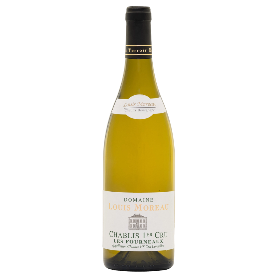 A bottle of 2023 Louis Moreau Chablis 1er Cru Les Fourneaux 750ml White Wine